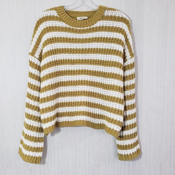 ADORA Sweaters - Adora super soft open knit striped slightly cropped sweater with wide sl…